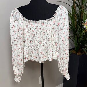 NWT Candies Elegant Floral Off-Shoulder Blouse
